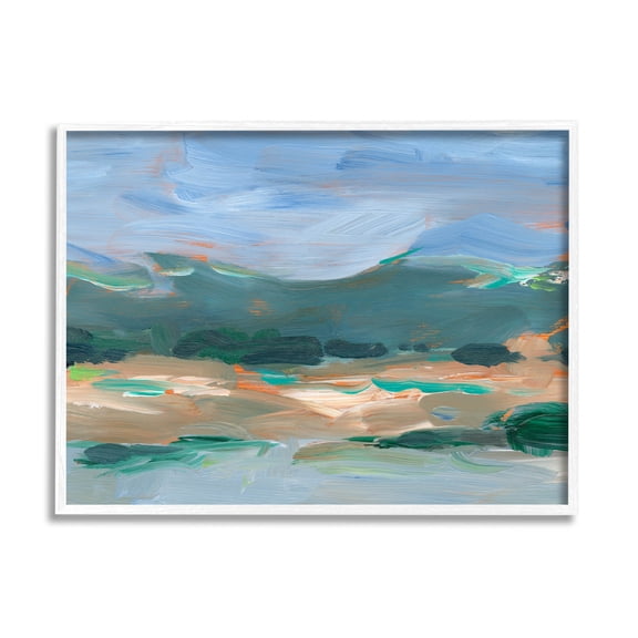 Abstract Landscape Blue Sky Scenery Landscape Painting White Framed Art Print Wall Art