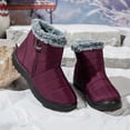 thumbnail image 5 of AXXD Womens Winter Boots,Water-Resistant Mid-Calf Snow Boots,Wine,US 9, 5 of 7