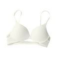 thumbnail image 3 of Women's Wirefree Bras Solid Color Full Coverage Push up Supportive Bras Women Comfortable Breathable Sleeping Underwear White S, 3 of 5