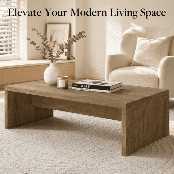 Rustic Engineered Wood Coffee Table for Living Room, Mango Finish