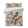 thumbnail image 2 of Quilts Twin XL Size, Country Birds Soft Comforter Bedding Set for Bed, Envelope Postmark Vintage Farmhouse Botancial Lightweight Quilted Bedspread with Pillow Cover(2 Pieces), 68x98 Inch, 2 of 6