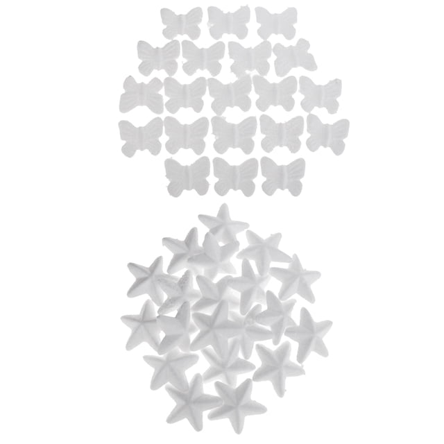 40 Piezas de Espuma Blanca Baoblaze para Decoración de Mariposas y Estrellas Bricolaje
