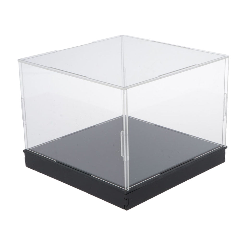 20x 20 x 20cm Transparent Display Case Box White Base Plate Car Figure Model 
