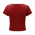 thumbnail image 6 of Women Short Sleeve Scoop Neck Top - Basic Slim Fit, Summer Casual Layered T-Shirt, 6 of 6