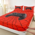 thumbnail image 3 of Manfei Boys Gaming Gamer Twin Sheet Sets, Video Game Console Gamepad Twin Fitted Sheet, Black Red Flat Sheet, Super Cozy Room Decor3 Pieces, 3 of 7