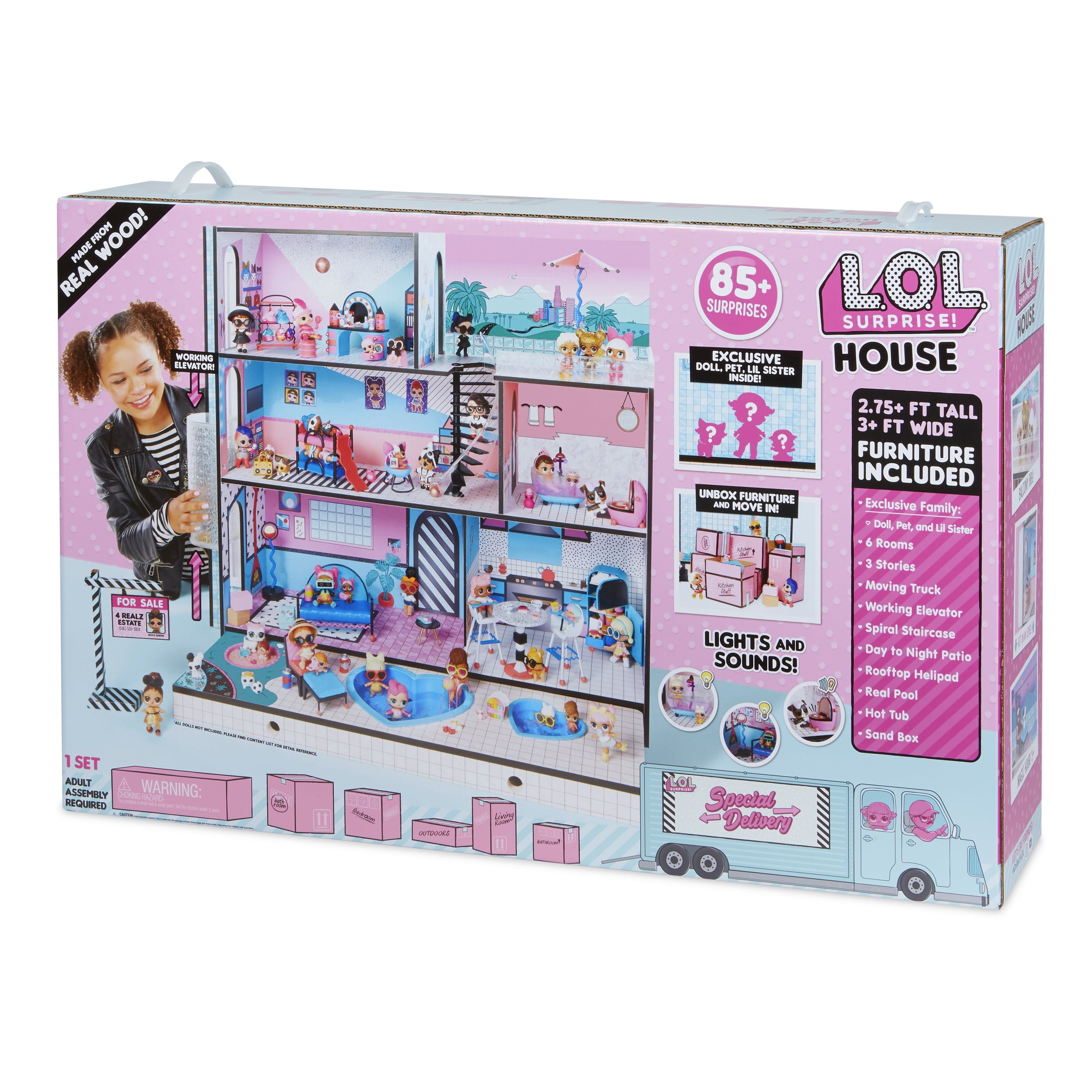 Lol Surprise OMG House of Surprises New Real Wood Dollhouse 85+ Surprises