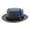 A-Grey298, variant on Fedora Hats Blue Feather Metal Badge Decor Bucket Hat British Early Spring Carnival Fashion Cap For Men & Women