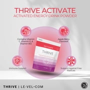 Thrive Activate Energy Drink Mix, Focus & Performance Powder with Vitamin B12, Vitamin C, E & Zinc, L Carnitine, L Taurine, and Caffeine, Gluten Free, Sugar Free, Apple Berry, 30 Drink Mix Packets
