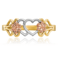 thumbnail image 5 of 10K Solid Two Tone Gold White Double Heart Ring Love Band, 5 of 8