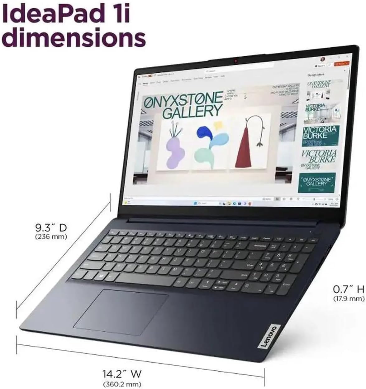 Lenovo IdeaPad 1i 15.6" FHD Touchscreen Laptop, Intel Core i5-1335U, 8GB DDR4 RAM, 256GB SSD, Windows 11 Home, Copilot AI, Intel Iris Xe Graphics, Abyss Blue, 83B40006US