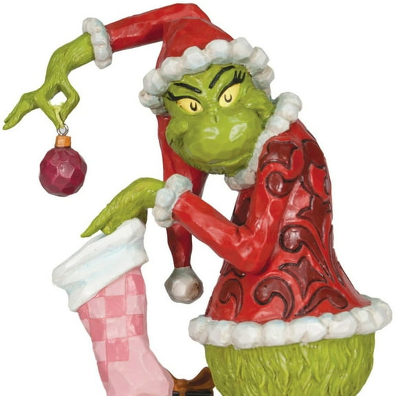 Enesco Grinch by Jim Shore Grinch Stealing Ornament, Figurine, 7.63 Inch, Multicolor