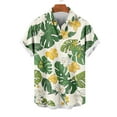 thumbnail image 3 of DJDLJWCJ Mens Hawaiian Shirt Short Sleeve Relaxed Fit Summer Beach Vacation Button Up Shirt Summer Tee Green 4XL, 3 of 5
