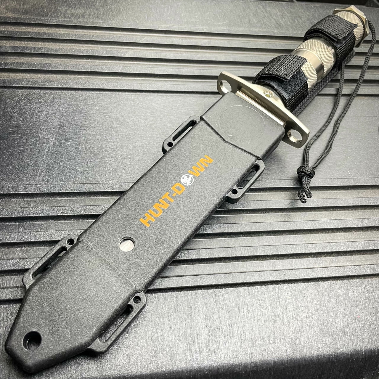 12" Tactical Camping Hunting Rambo Fixed Blade Knife Chrome Bowie + Survival KIT