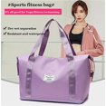 thumbnail image 2 of Bolsa de viaje de gran tamaño, bolsa deportiva para gimnasio, bolsa de hombro para el fin de semana, para pasar la noche para mujer (púrpura) brillar Electrónica, 2 of 5