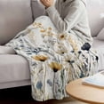 thumbnail image 3 of Watercolor Botanical Blooms Blanket Soft Cozy Warm Twin Blanket for Bed, Plush Fuzzy Flannel Fleece Blankets for Sofa, Spring Farmhouse Throw Blankets for Couch, Lightweight Gifts for Men, 60"x80", 3 of 9