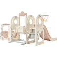 Slide and Swing Set, Toddler Slide Swing Set with Bus Play Structure ...