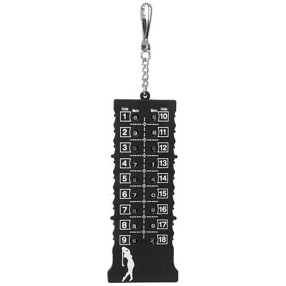 18-Hole ABS Plastic Golf Score Counter with Portable Strip for Training and Competition (Black Hook)
