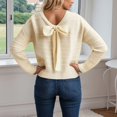 thumbnail image 5 of Women's Pullover Sweater with Elegant Bow Back Detail, Long Sleeve Soft Knit Top, Loose Fit Casual Comfortable Tunic for Fall Winter, 5 of 9