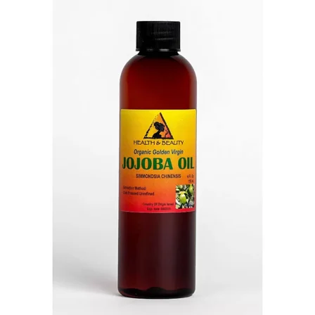Jojoba oil golden organic carrier unrefined cold pressed raw virgin pure by H&B OILS CENTER 4 oz