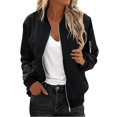 thumbnail image 3 of iHPH7 Waterproof Jackets for Women Fall Womens Clothes Lightweight Rain Jacket Women Womens Bomber Jacket Windbreaker Jacket Women Zipper Jacket Women Workout Jackets for Woman Black M, 3 of 9