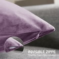 thumbnail image 3 of Deconovo Large Sofa Pillow Covers 24x24 Set Square Velvet Decorative Throw Pillow Covers for Beds, Sofa, 24"x 24", Lilac, 2 Pack, 3 of 8