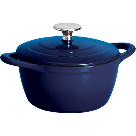 - Tramontina 24-Ounce Gourmet Cast Iron Covered Small Cocotte, Blue
