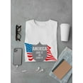 thumbnail image 3 of America Flag Love It Or Leave It Graphic Men White T-Shirt, Male Small, 3 of 4