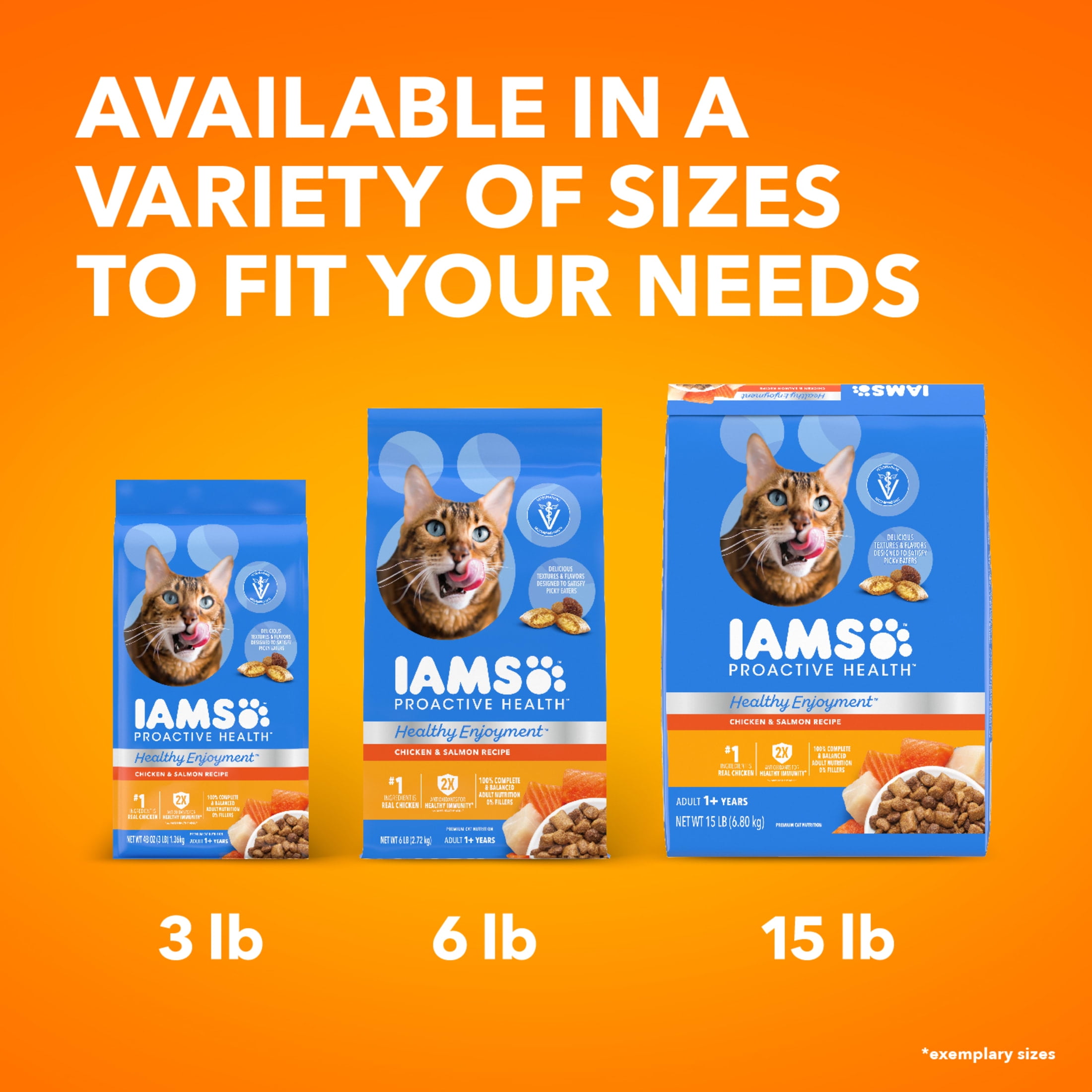 Iams Healthy Enjoyment Chicken & Salmon Recipe Dry Cat Food, 3 Lb Bag