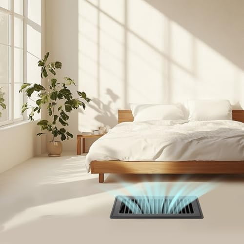 Floor Vent Covers, 4x10 Floor Register Heavy Duty Steel Vent Covers for Home Floor and Sidewall, Heat Air Vent Covers with Easy Adjust Air Supply Lever, Rust Proof Finish Air Registers Black, 10 Pack