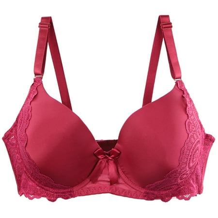 MITCOWBOY Bras for Women Women s Underwear 34/75 36/80 38/85 40/90 42/95 44/100 BCDE Cup Bra Sexy Lace Bra for Women Lingerie Plus Size Wireless Bra Seamless Bras Red 100D Clearance