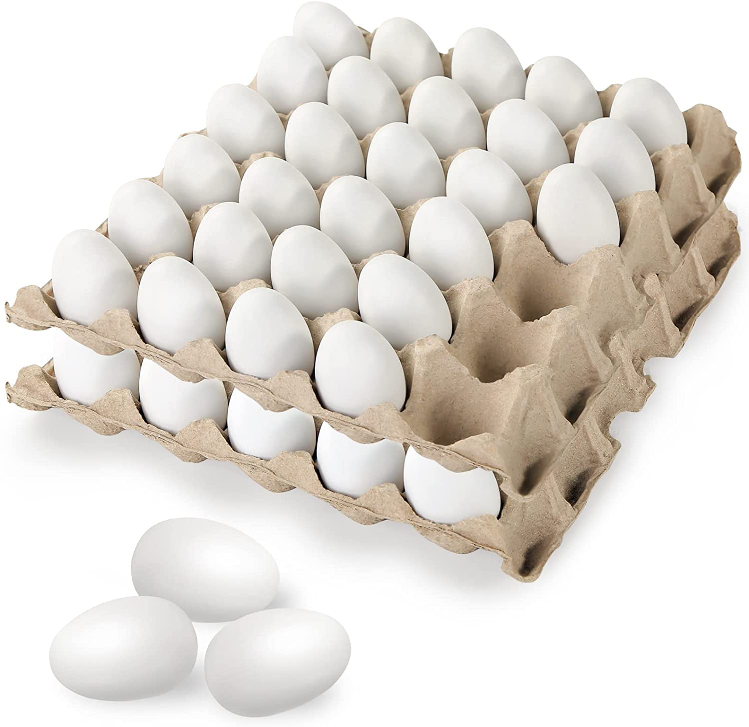 Realistic Egg Toy Food Playset For Kids 30 Fake Chicken Eggs On Tray 