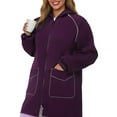 thumbnail image 1 of Breezora Manteau Long à Capuchon Résistant à l'Eau pour Femmes avec Détails Réfléchissants, devant à Boutons, Vêtement d'Extérieur de Protection contre la Pluie, Taille TTG, Violet, 1 of 8