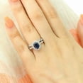 thumbnail image 2 of Sparkle Jewels Oval Cut Blue & White CZ Wedding 14Ct White Gold Finish Ring Set, 2 of 5