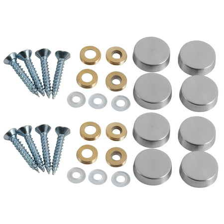 

16 mm Stainless Steel Mirror Nails Screw Cap (8 Pieces)