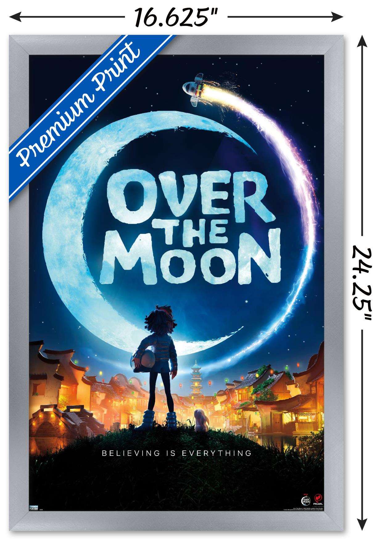 Netflix Over The Moon - CG Wall Poster, 14.725" x 22.375", Framed
