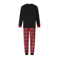 thumbnail image 4 of SUNSIOM Family Matching Christmas Pajamas Set Letter  Christmas Tree  Plaid Print Holiday Pajamas Sleepwear 2Pcs PJS Set, 4 of 10
