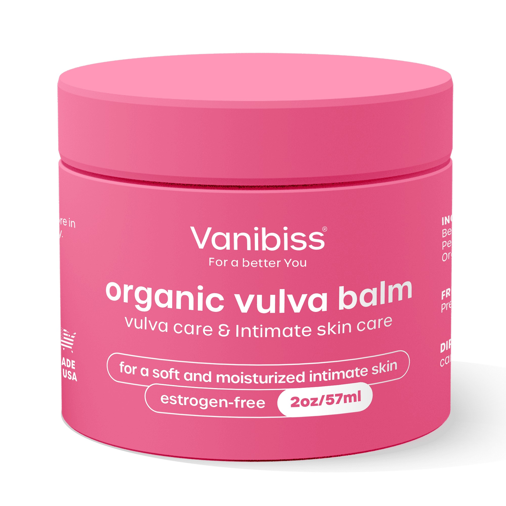 Vanibiss Organic Vulva Balm Vulvar Vaginal Moisturizer Estrogen