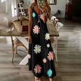 thumbnail image 2 of Sexy Maxi Dress Summer Dresses for Women Sleeveless Causal Stripe Floral Spaghetti Straps Beach Party Long Sundress, 2 of 5