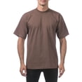 thumbnail image 1 of Pro Club Men's Heavyweight Cotton Short Sleeve Crew Neck T-Shirt,Brown,XL - Tall, 1 of 5