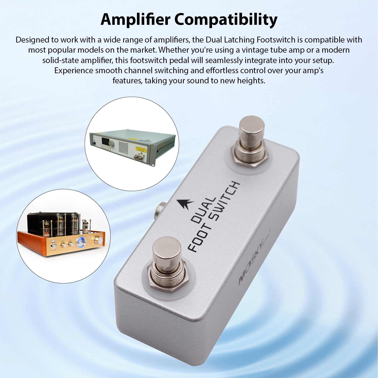 Foot Switch,Output Switch Pedal Dual Amp Channel Amp Channel Function Amplifiers Pedals Drum Pedal Amplifiers Pedals Alloy 6.35mm Stereo 6.35mm Stereo Output Switch Pedal Amplifiers