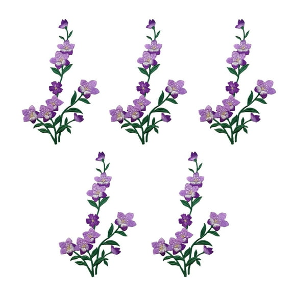 5PCS Embroidered Flower Iron on Patches Embroidery Applique Sew on Flower Fabric Patches for Jeans Jackets Wedding Dress