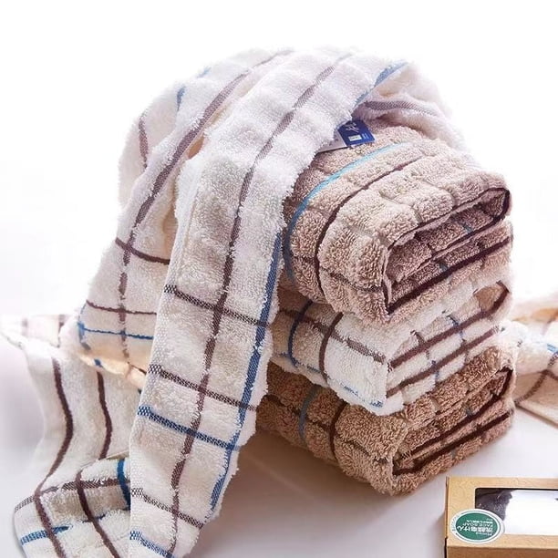 Nvzi toallas de baño, toalla de mano de algodón suave para el hogar, súper suave, altamente absorbente para ducha, piscina, toalla de mano de 27,56 x 11,81 pulgadas (marrón)