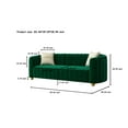 thumbnail image 6 of Mid-Century Modern Sofa for Living Room, 84" Green Tufted Velvet Loveseat Sofa Couch, Sectional Love seat Sofa Couch with Gold Legs, Upholstered Sofa for Apartment Bedroom Apartment Home Office, 6 of 6