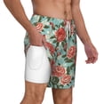 thumbnail image 3 of Balery Rose Flowers Mens Swim Trunks Swim Shorts for Men Quick Dry Inseam Beach Shorts with Compression Liner Pocket-Small, 3 of 9