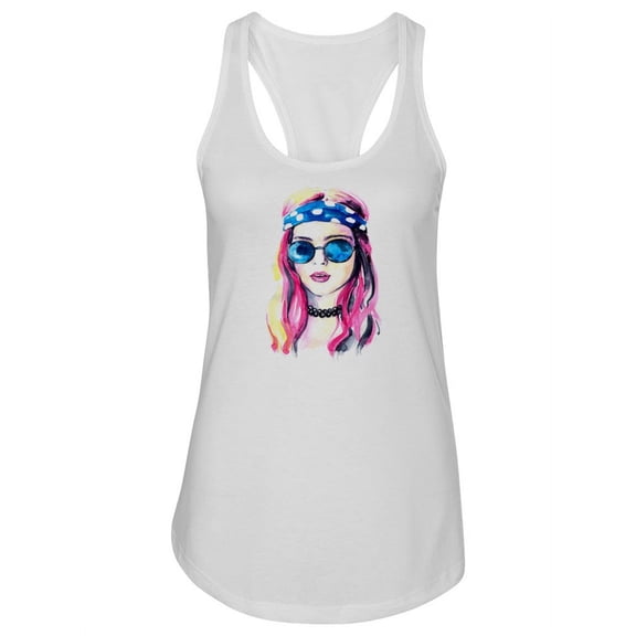 Woman Wearing Glasses Tank Women -Image by Shutterstock, Female Large