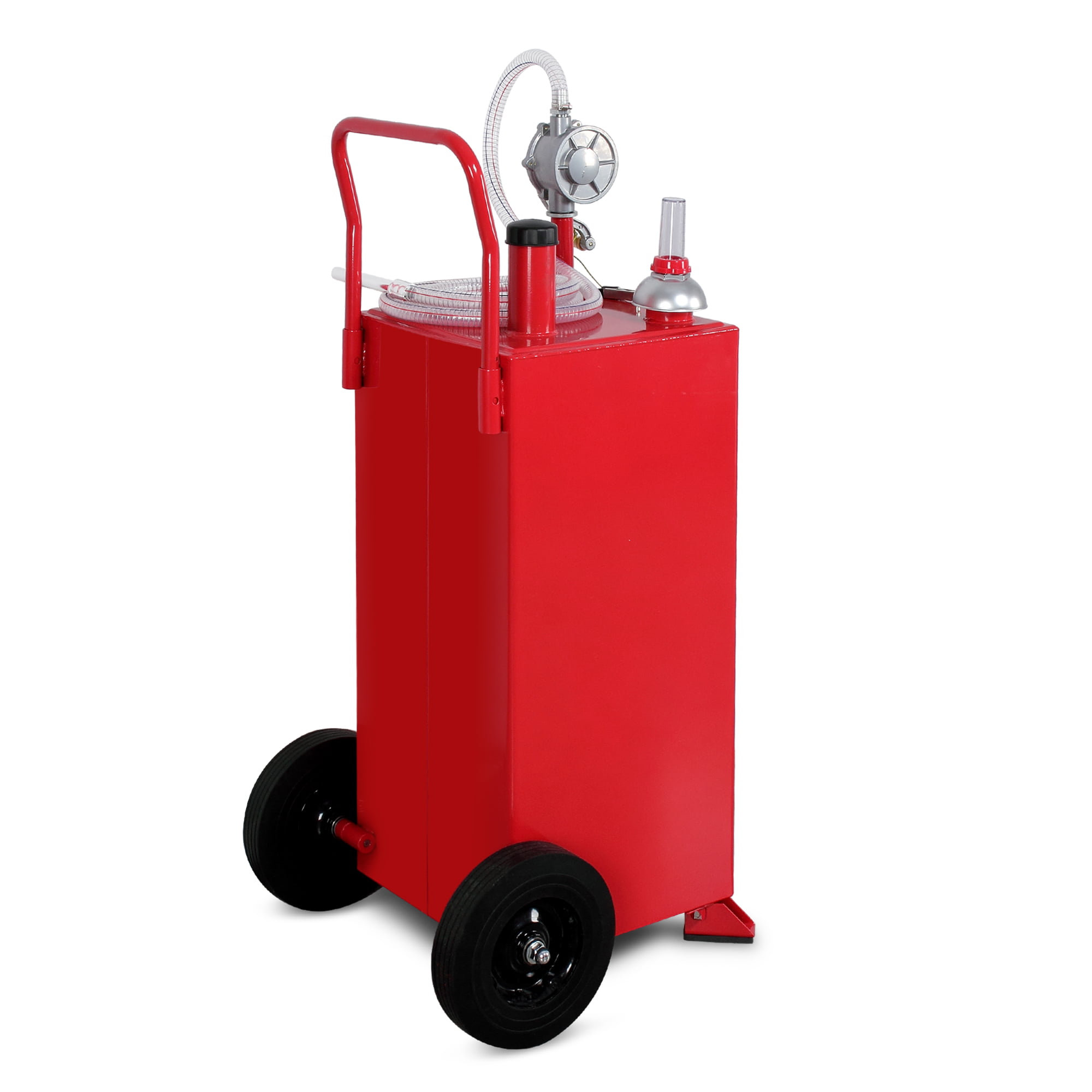 30 Gallon Portable Gas Caddy Fuel Storage Tank Large Gasoline Can W/Wheels Red 