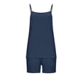 thumbnail image 5 of Ynynloco Linen Sets for Women 2 Piece Pants Summer Travel Beach Outfits Lounge Sets Spaghetti Strap Cami Tank Top Pants Sets with Shorts, 5 of 7