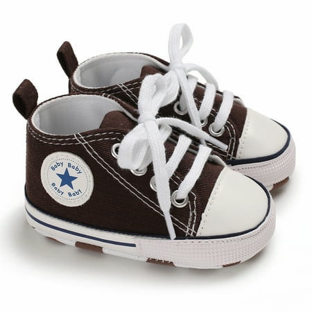 

Newborn Toddler Kids Canvas Sneakers Baby Boy Girl Soft Sole Crib Shoes Prewalkers