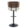Lombardi MidCentury Modern Adjustable Barstool in Walnut with Cream