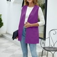 thumbnail image 4 of ClodeEU Women's Blazer Vest , Sleeveless Cardigans With Pockets ,Business Coat Vest Purple,Womens Plus S, 4 of 8